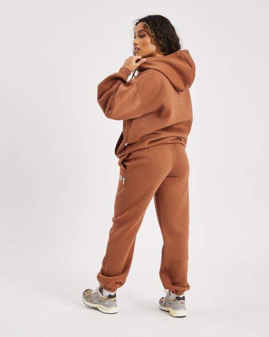 Braun/Creme Og Storm Jogginghose Mit Kleinem Logo