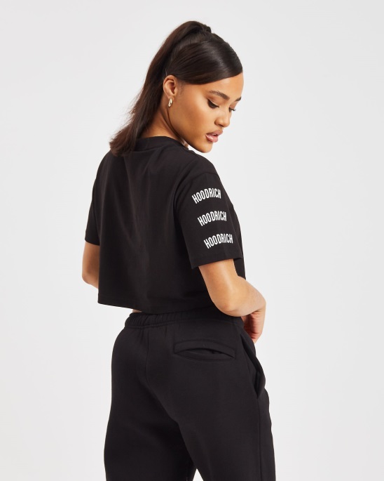 Hoodrich Schwarz/weiß/pink Og Breeze Kurz Geschnittenes T-Shirt