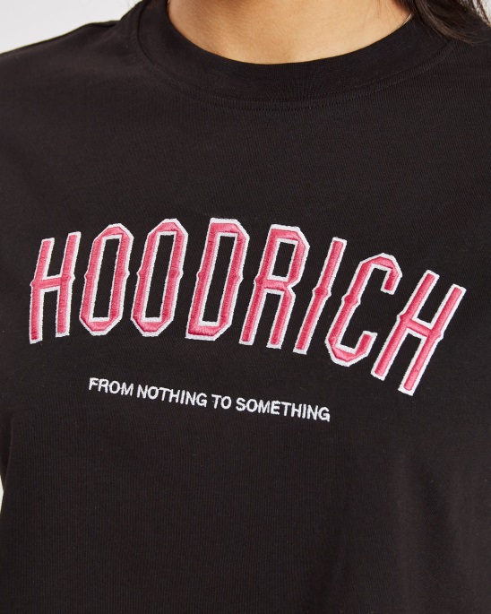 Hoodrich Schwarz/weiß/pink Og Breeze Kurz Geschnittenes T-Shirt