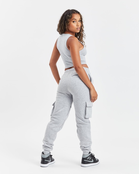 Hoodrich Og Luna Bauchfreies Tank Top Grau Meliert/schwarz