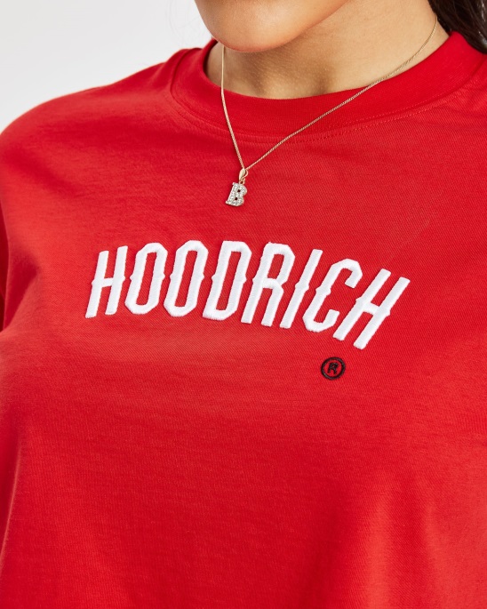 Rot/weiß/schwarzes Kurz Geschnittenes Hoodrich Og Calor T-Shirt