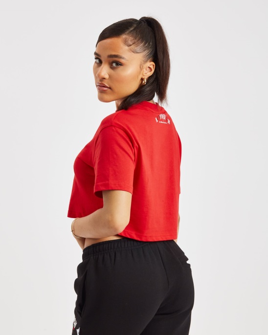 Rot/weiß/schwarzes Kurz Geschnittenes Hoodrich Og Calor T-Shirt